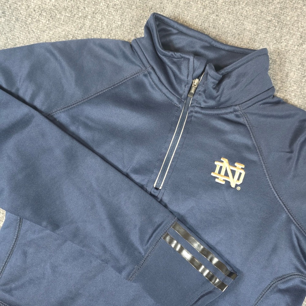Adidas Notre Dame Fighting Irish Quarter Zip Pullover Jacket Navy Blue Size S